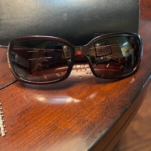Fendi Brown Sunglasses with Swarovski crystal Fendi logo on temple Made in Italy